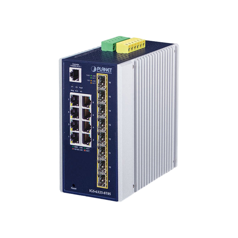 Коммутатор PLANET IGS-6325-8T8S IP30 Industrial L3 8-Port 10/100/1000T + 8-port 1G/2.5G SFP Full Managed - фото 1 - id-p220866851