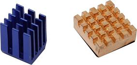 Радиатор ACD RA207 Набор радиаторов ACD Golden (14x12x5mm) + Blue (9x9x12mm) Heat Sink set for Raspberry Pi3