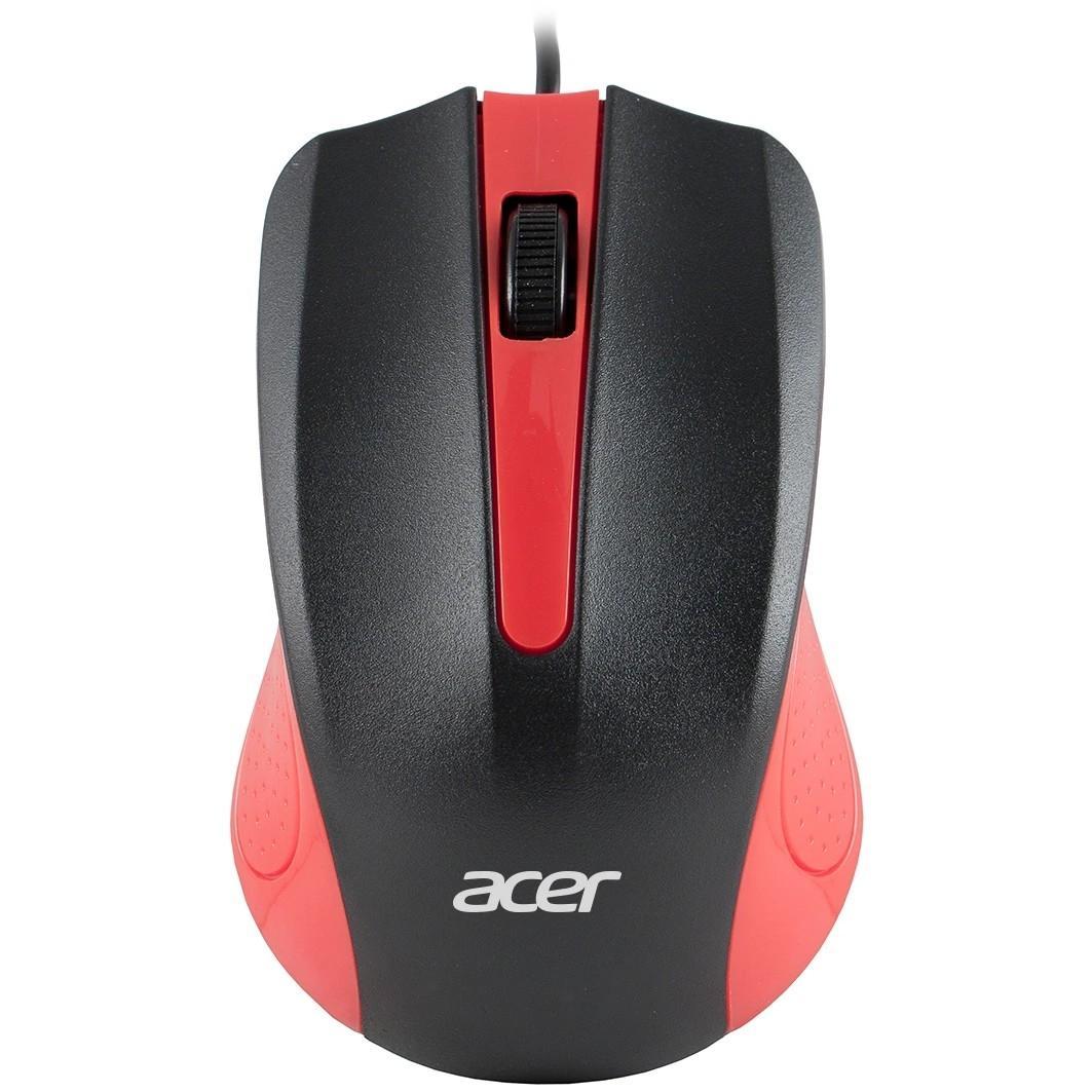 Мышь Acer OMW012 черный/красный оптическая (1200dpi) USB (3but)