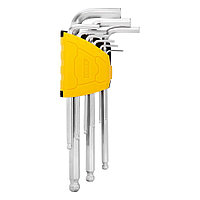 Набор шестигранных ключей с шаром удлиненных Deli DL3088 9 шт размер 1,5-10 мм, пластиковый держатель