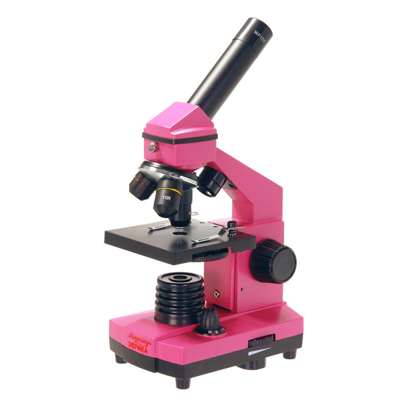 Микроскоп школьный Эврика 40х-400х в кейсе (фуксия) - фото 1 - id-p220869456