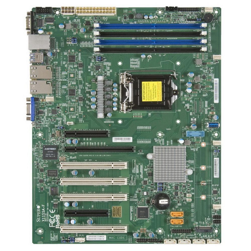 Материнская плата SuperMicro MBD-X11SSA-F Single socket H4 (LGA 1151) supports Intel® Xeon® processor E3-1200 - фото 1 - id-p220867770