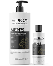 Epica Professional Мужской шампунь для ежедневного ухода с охлаждающим эффектом For Men, 1000 мл