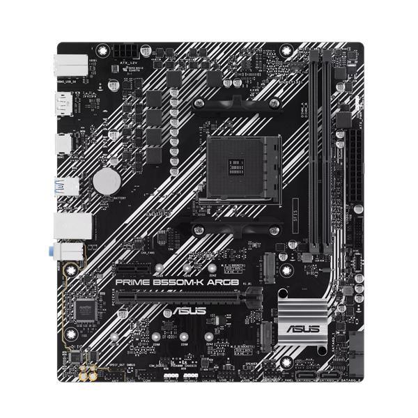 Материнская плата ASUS PRIME B550M-K ARGB, Socket AM4, B550, 2*DDR4, DP+HDMI, SATA3 + RAID, Audio, Gb LAN, USB - фото 1 - id-p220873371