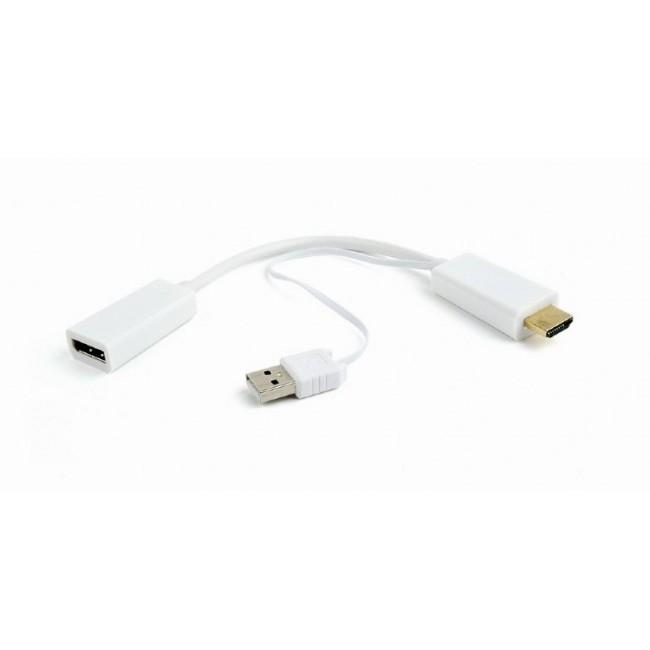 Cablexpert Конвертер HDMI- DisplayPort, HD19M+USBxHD20F, белый (DSC-HDMI-DP-W) - фото 1 - id-p220875084