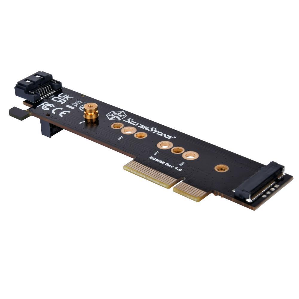 Контроллер Silverstone G56ECM280000010 1 x NVMe & 1 x SATA M.2 SSD to PCIe x4 1U Adapter Card 1 x NVMe & 1 x - фото 1 - id-p220870714