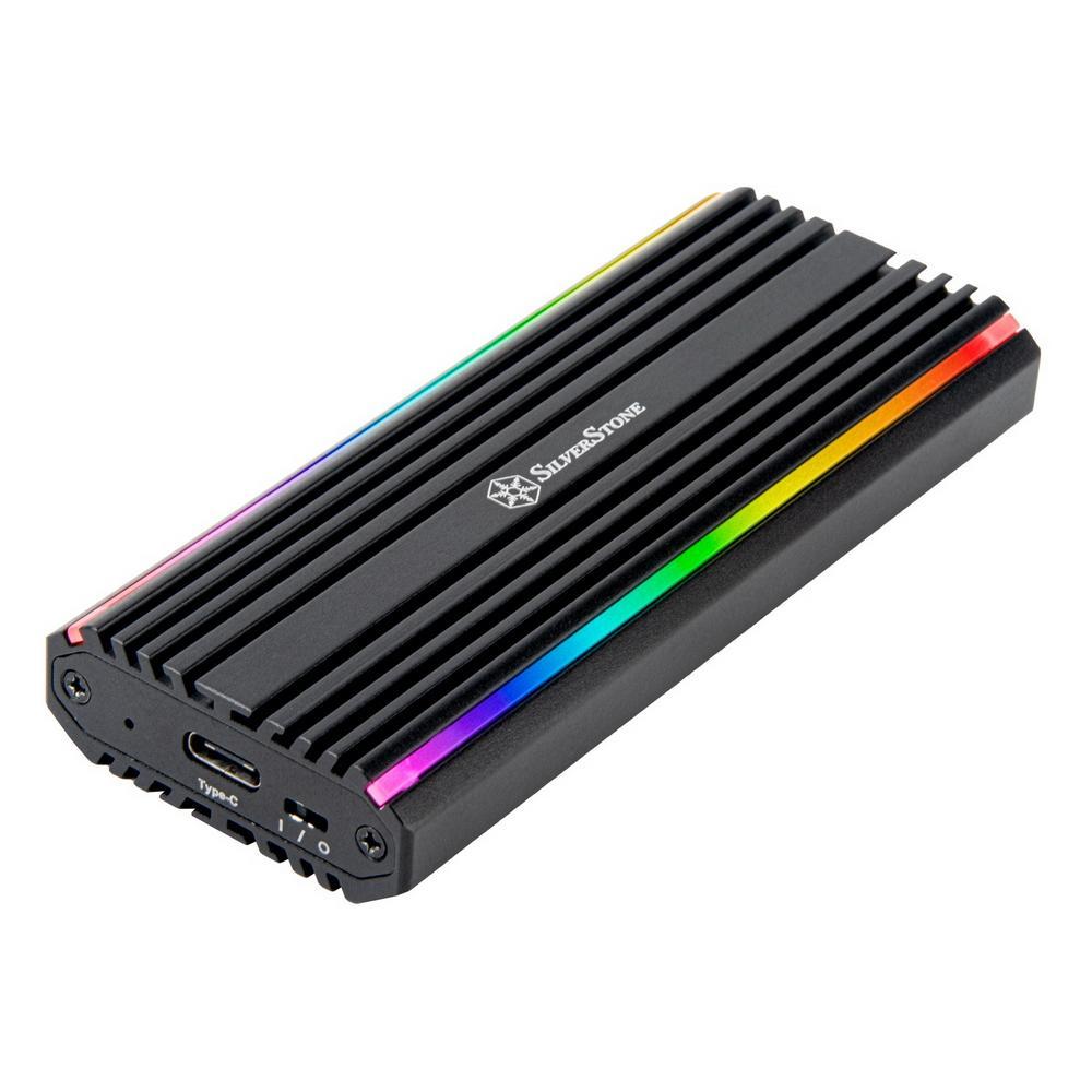 Корпус для HDD/SSD Silverstone G590MS13B000010 USB-C 3.2 Gen2 10Gbps NVMe / SATA M.2 SSD RGB enclosure USB-C - фото 1 - id-p220870729