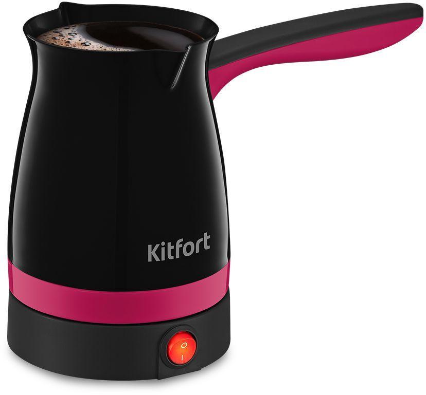 Кофеварка Электрическая турка Kitfort КТ-7183-1 1000Вт черный/малиновый - фото 1 - id-p220874903