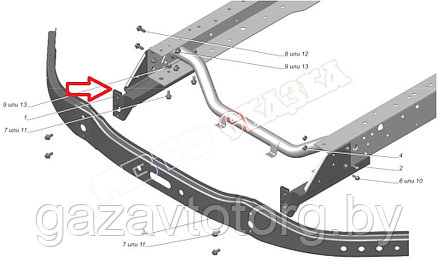 Кронштейн буксирный Газель Некст правый, А21R23-2806080, фото 2