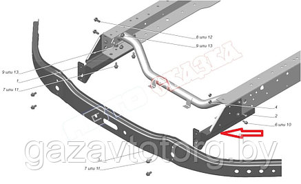 Кронштейн буксирный Газель Некст левый, А21R23-2806081, фото 2