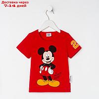 Футболка детская Mickey Микки Маус, рост 122-128, красный