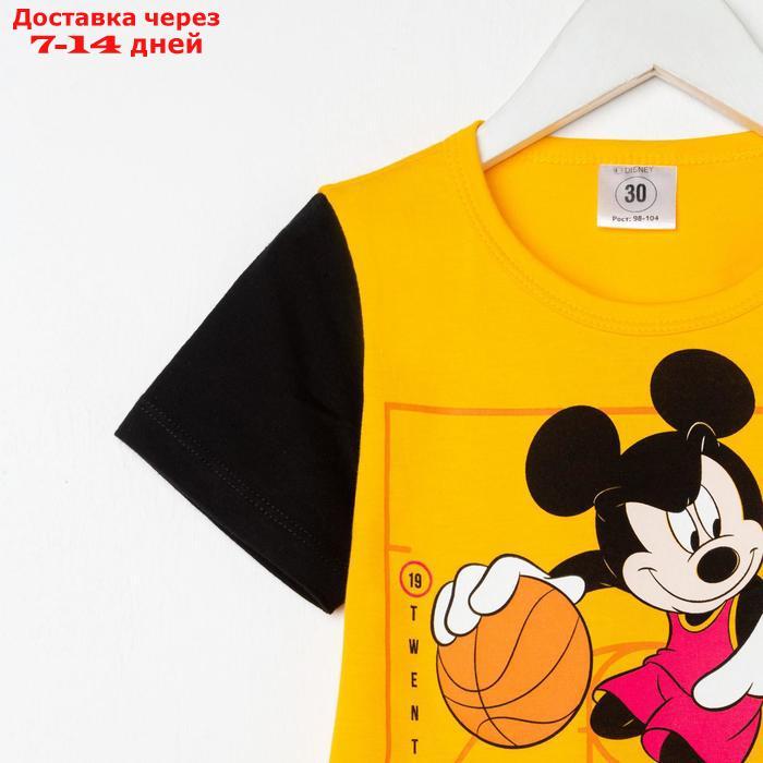 Футболка детская Mickey Микки Маус, рост 86-92, жёлтый - фото 3 - id-p220798836