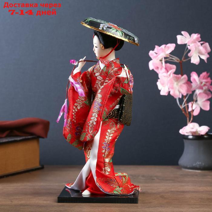 Кукла коллекционная "Японка с цветочной ветвью и в шляпе" - фото 3 - id-p220798614