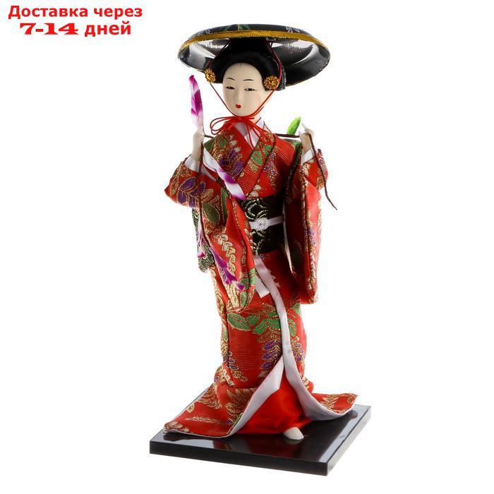 Кукла коллекционная "Японка с цветочной ветвью и в шляпе" - фото 5 - id-p220798614