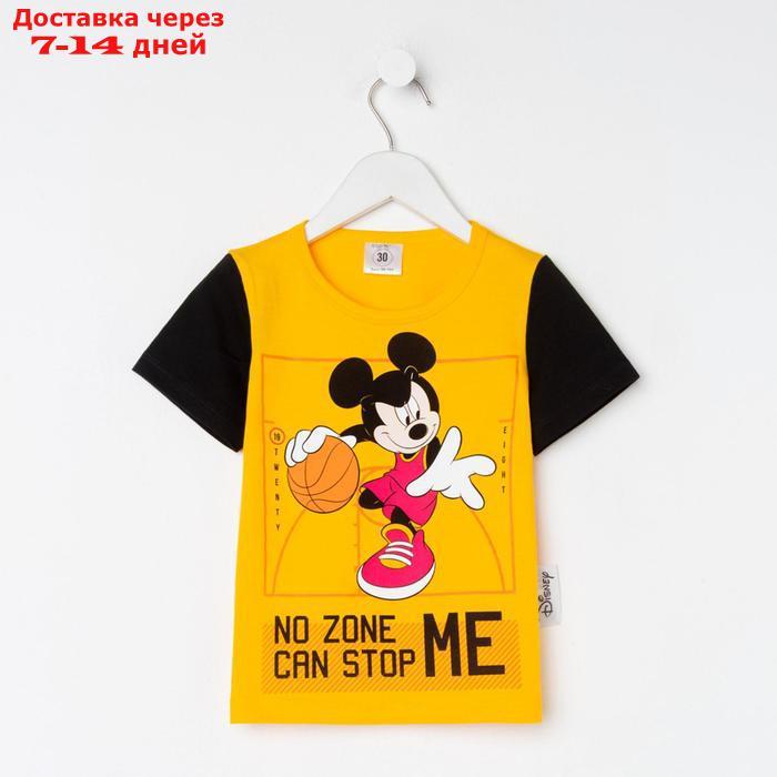 Футболка детская Mickey Микки Маус, рост 122-128, жёлтый - фото 1 - id-p220798839