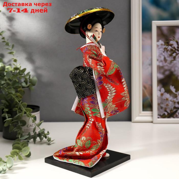 Кукла коллекционная "Китаянка с веером в шляпе" 30х12,5х12,5 см - фото 3 - id-p220798637