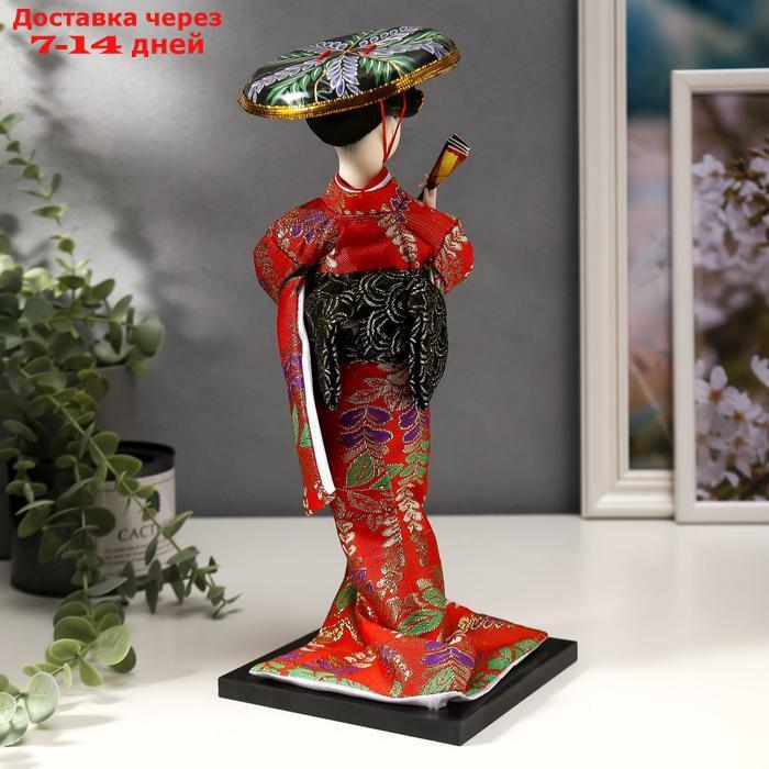 Кукла коллекционная "Китаянка с веером в шляпе" 30х12,5х12,5 см - фото 4 - id-p220798637