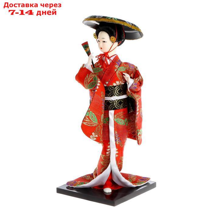 Кукла коллекционная "Китаянка с веером в шляпе" 30х12,5х12,5 см - фото 5 - id-p220798637
