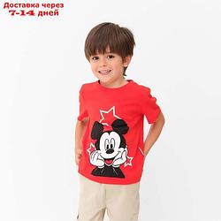 Футболка детская Disney "Микки Маус", рост 110-116 (32), красный