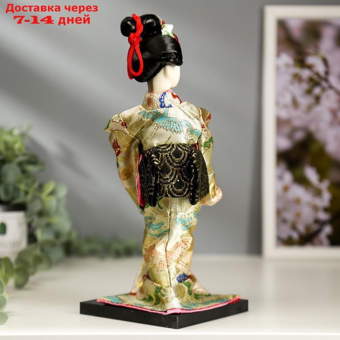 Кукла коллекционная "Японка в цветочном кимоно с бабочкой на руке" 25х9,5х9,5 см - фото 4 - id-p220798670