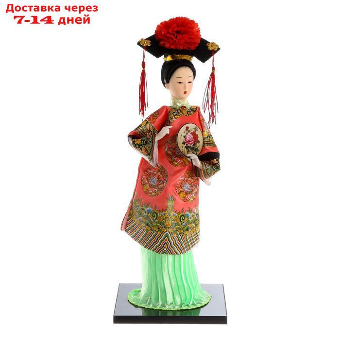 Кукла коллекционная "Китаянка в традиционном наряде с опахалом" 33,5х12,5х12,5 см - фото 5 - id-p220798763