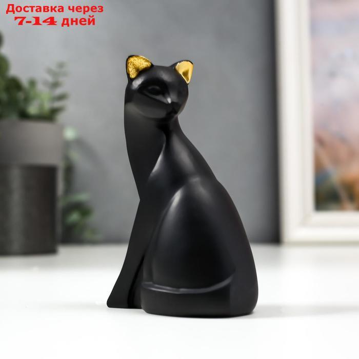 Сувенир полистоун "Чёрная кошка с золотыми ушками" 12,7х7,7х4,3 см - фото 3 - id-p220799145