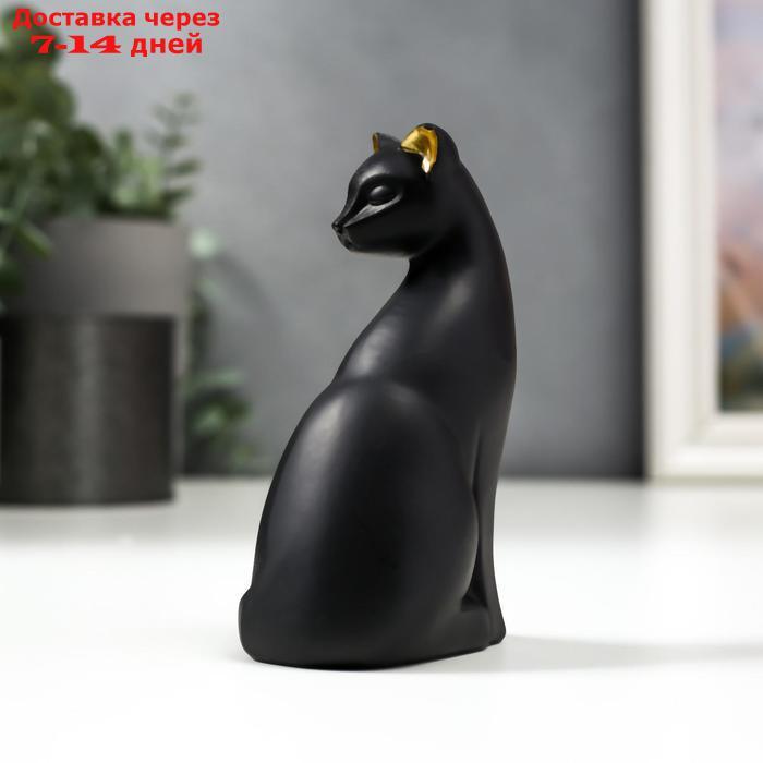 Сувенир полистоун "Чёрная кошка с золотыми ушками" 12,7х7,7х4,3 см - фото 4 - id-p220799145