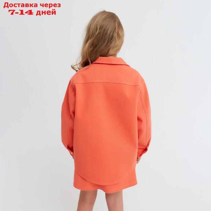 Рубашка для девочки джинсовая KAFTAN, размер 36 (134-140 см), цвет оранжевый - фото 4 - id-p220801992