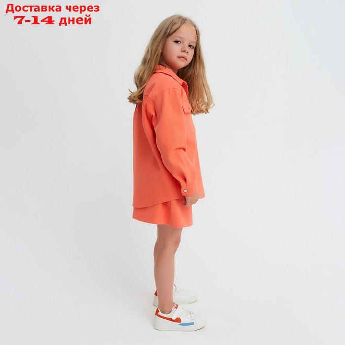 Рубашка для девочки джинсовая KAFTAN, размер 38 (146-152 см), цвет оранжевый - фото 3 - id-p220801993