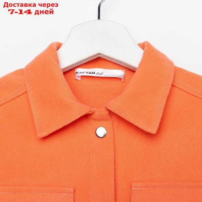 Рубашка для девочки джинсовая KAFTAN, размер 30 (98-104 см), цвет оранжевый - фото 2 - id-p220801994