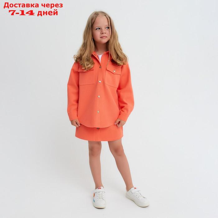 Рубашка для девочки джинсовая KAFTAN, размер 30 (98-104 см), цвет оранжевый - фото 5 - id-p220801994