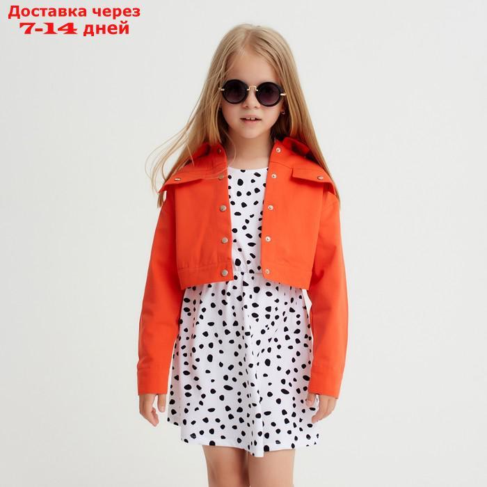 Рубашка для девочки джинсовая, укороченная KAFTAN, размер 36 (134-140 см), цвет оранжевый - фото 1 - id-p220802037