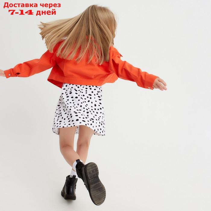 Рубашка для девочки джинсовая, укороченная KAFTAN, размер 36 (134-140 см), цвет оранжевый - фото 4 - id-p220802037