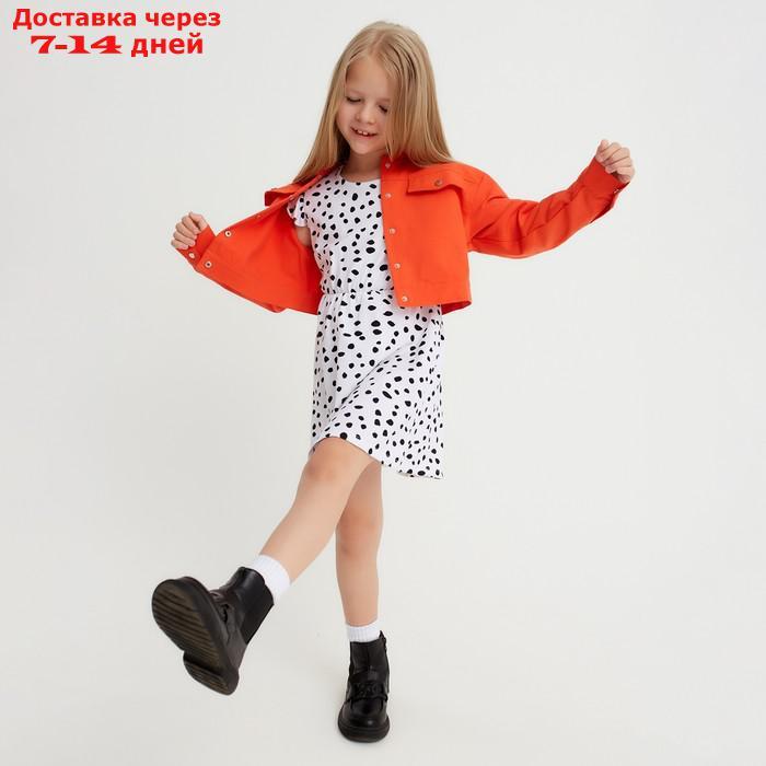 Рубашка для девочки джинсовая, укороченная KAFTAN, размер 36 (134-140 см), цвет оранжевый - фото 5 - id-p220802037