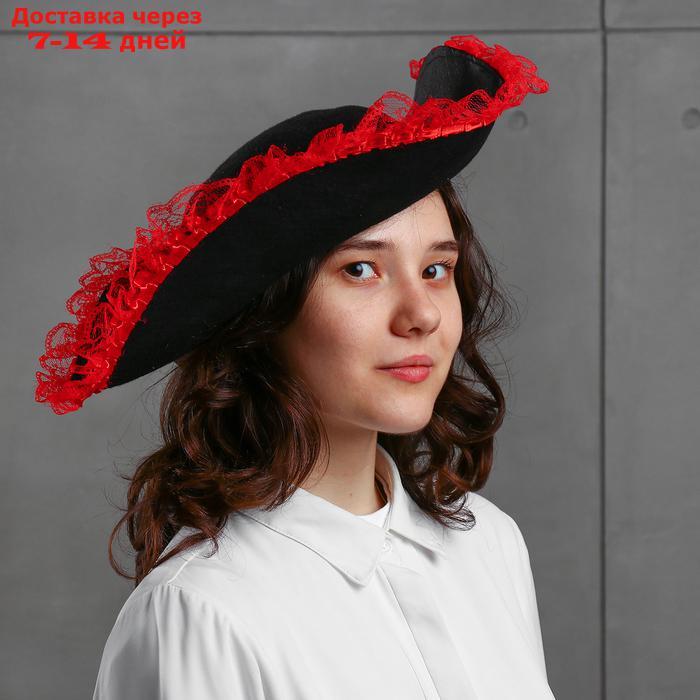 Карнавальная шляпа "Пиратка", с каймой, р-р. 56-58 - фото 1 - id-p220800140