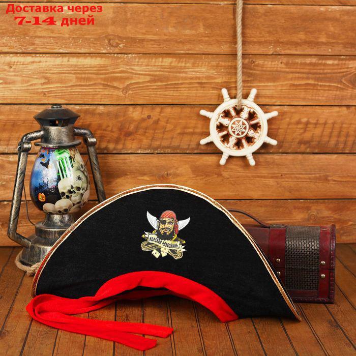 Шляпа пиратская "Морской разбойник", взрослая, р-р. 56-58 - фото 1 - id-p220800861