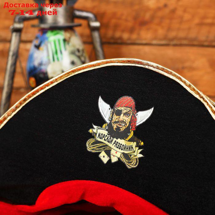 Шляпа пиратская "Морской разбойник", взрослая, р-р. 56-58 - фото 2 - id-p220800861
