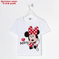 Футболка "Minnie 2", Минни Маус, р. 32, рост 110-116 см, белый