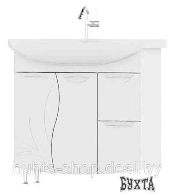 Мебель для ванных комнат Volna Тумба Adel 80 2D.2Y напольная с умывальником Балтика - фото 1 - id-p218453023
