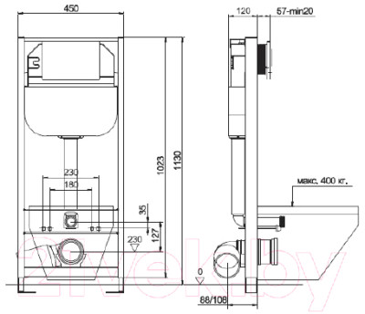 Унитаз подвесной с инсталляцией Geberit Renova T54 Rimfree 500.801.00.1 + 10.702.450.02.10 - фото 9 - id-p220883226