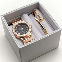 Подарочный набор для женщин  часы + браслет крафтовой коробочке CARTIER