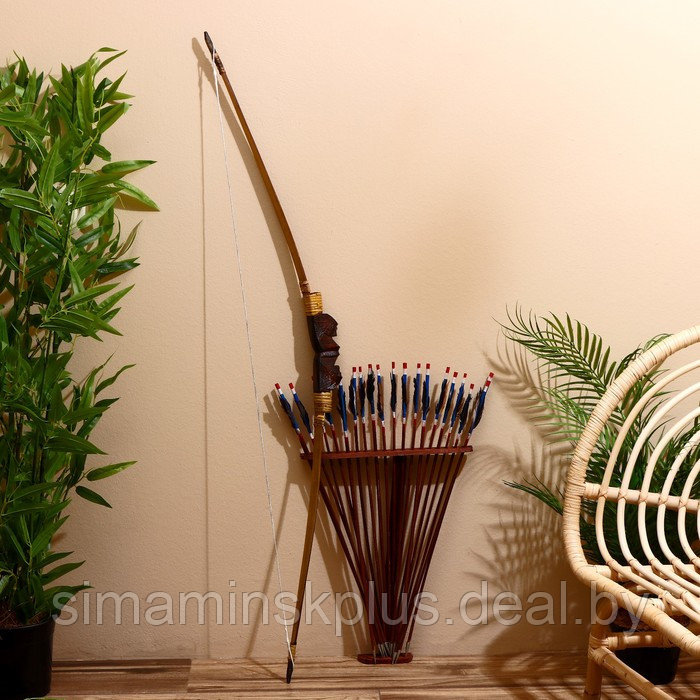 Сувенир Лук со стрелами из бамбука 125х65х3 см - фото 1 - id-p220884675