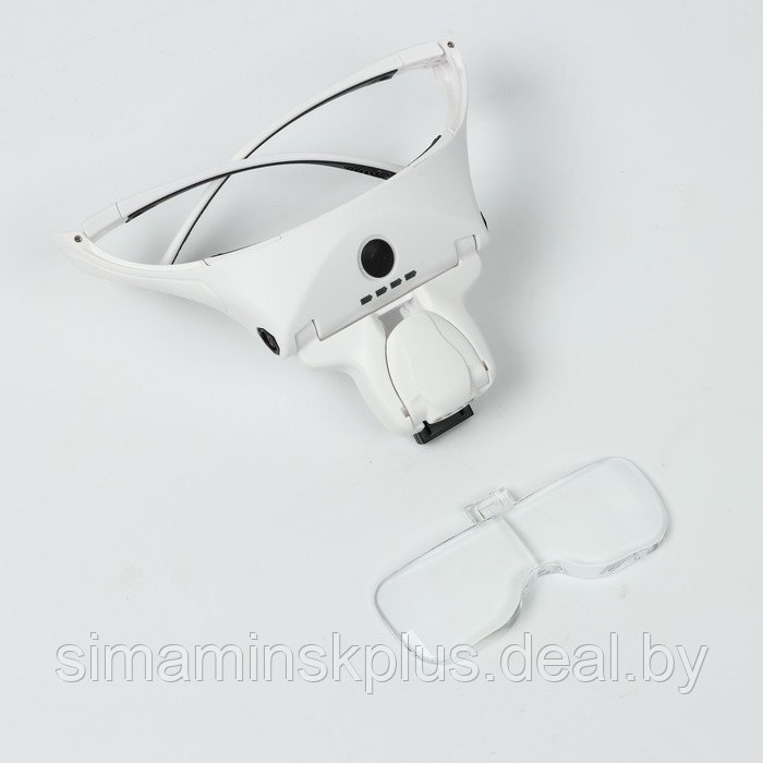 Лупа налобная (очки), 5 линз в комплекте, подсветка, индикатор заряда - фото 3 - id-p220884483
