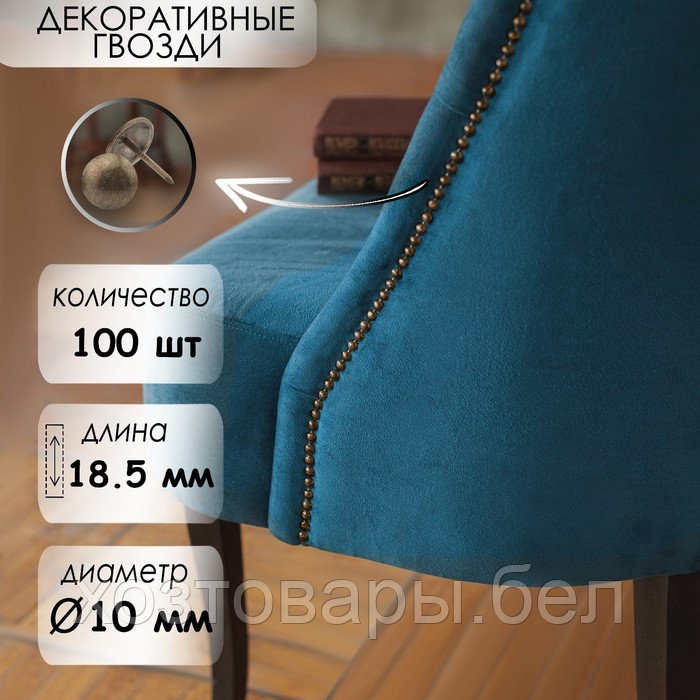 Гвозди декоративные 10х18,5мм Бронза (100шт.)