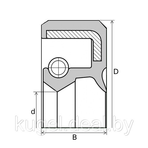 Манжета, 120x150x15 GP-WAS-TC (NBR70 Black), Gufero - фото 2 - id-p220885380