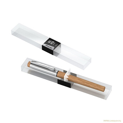 Ручка гелевая подарочная Berlingo Nature черная, 0,5 мм, бук, фото 2