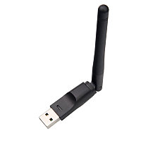 Адаптер USB - Wi-Fi, ресивер для IPTV DVB-T2, 150Мбит/с 2.4Гц, чип MT7601, черный 556704