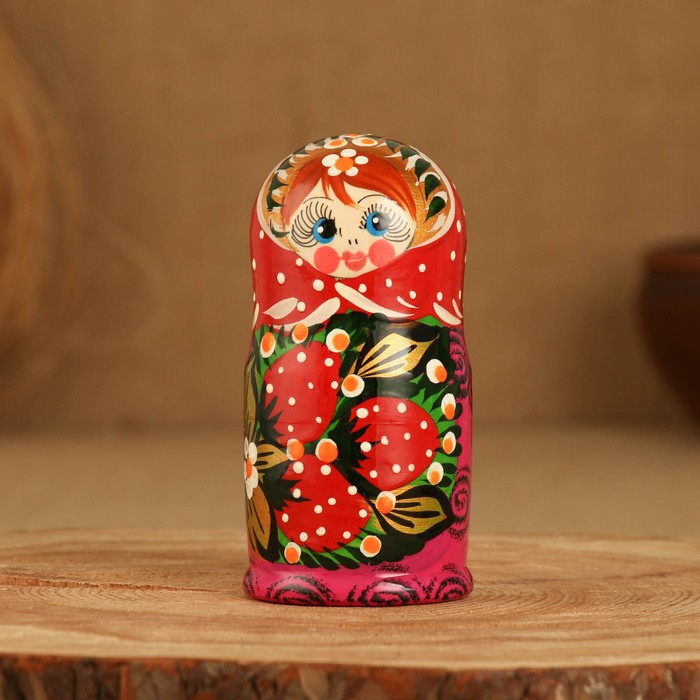 Матрёшка 3-х кукольная "Катя" ягоды, 11см, ручная роспись. - фото 3 - id-p220886961