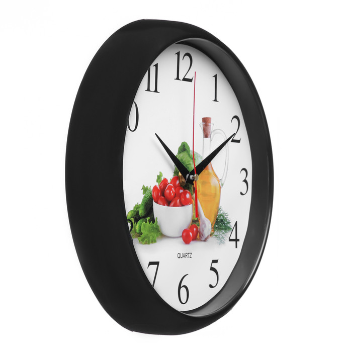 Часы настенные, серия: Кухня, "Овощи и масло", плавный ход, d-26.5 см - фото 2 - id-p220886984
