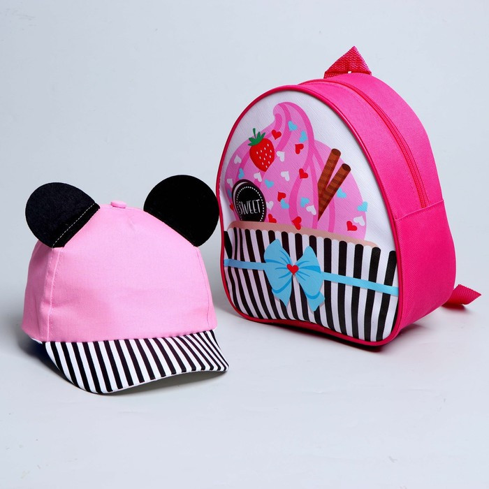 Детский набор «Мышка», рюкзак 21х25 см, кепка р-р. 52-54 см - фото 2 - id-p220887110
